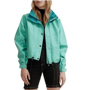NOIZE Skye Stand Collar Drawcord Rain Jacket Large